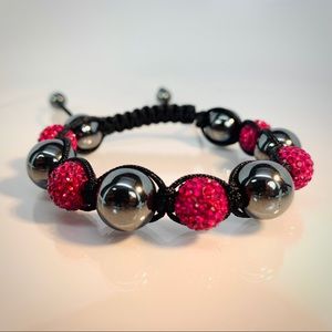 Shamballa Wine Rhinestone Bracelet